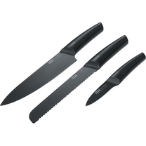 Zestaw 3 noży Box Center BWX
Zestaw noży do zlewozmywaków Box Center BWX. 3 praktyczne noże wykonane ze stali szlachetnej. W zestawie znajdująsię: nóż do
pieczywa, nóż szefa kuchni oraz nóż do warzyw. Kolor: czarne